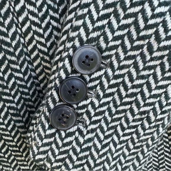 ANINE BING Fishbone Blazer Wool Blend Relaxed Fit Women’s XS Black/Green/White - Picture 13 of 15